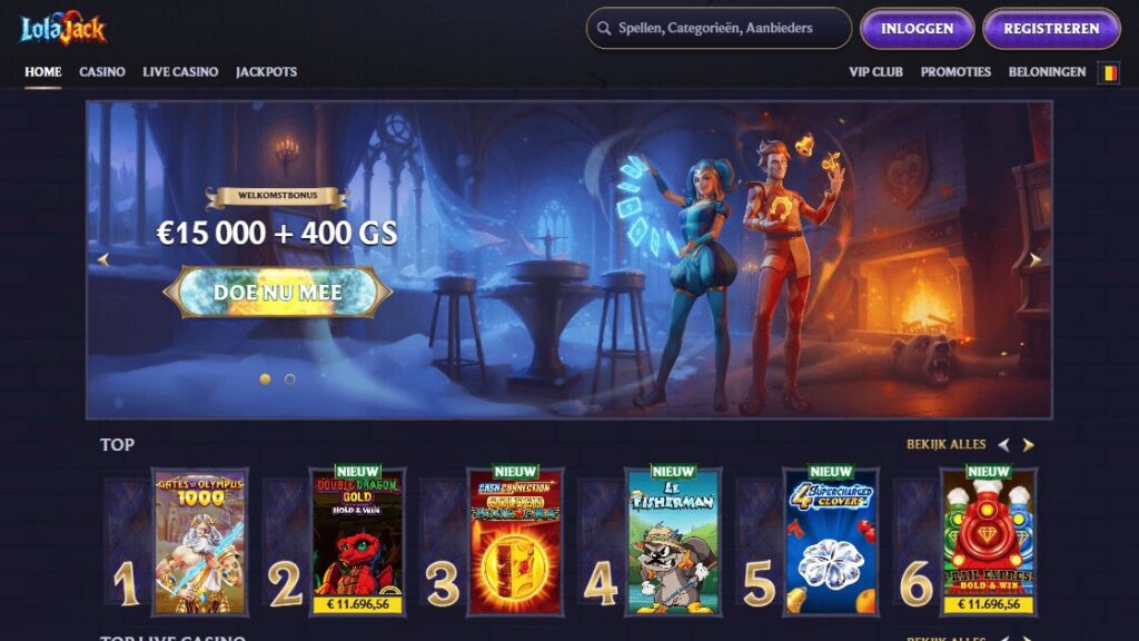 screenshot van lolajack online casino