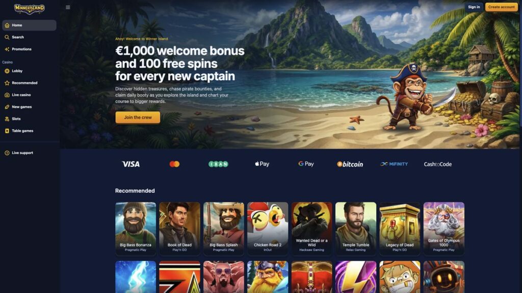 homepage van winner island casino zonder cruks